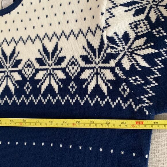 Elisabeth by Los Claiborne Cotton Crew Neck Navy/ White Sweater Men’s Size 1 - Picture 4 of 9